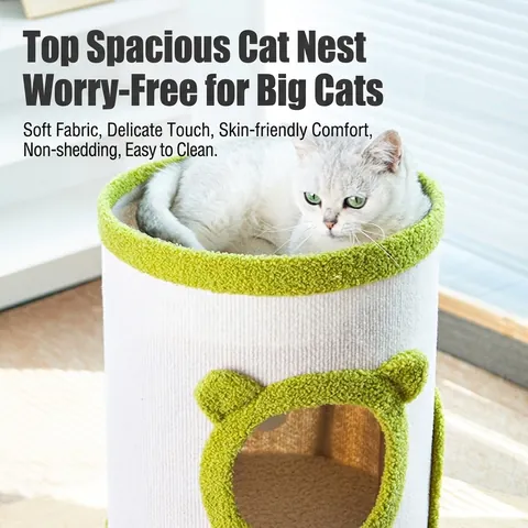 Cat Scratching Barrel Nest Sisal Plush Integrated Multi Level Climbing Tower Grinding Claws Sleeping Bed For Indoor Cats