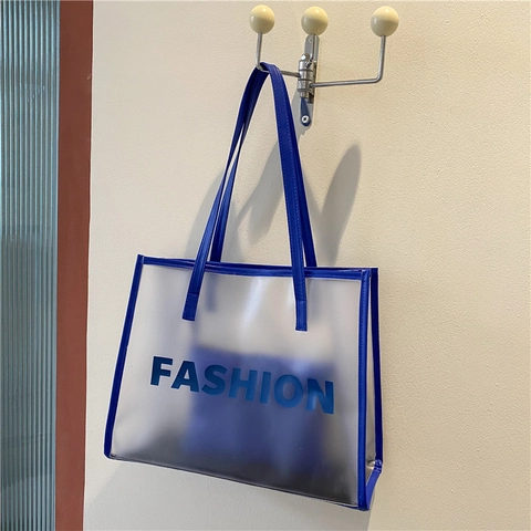 Bolso Tote Transparente De PVC De Gran Capacidad Con Bolsa Interior Bolso De Hombro De Moda Para Mujer