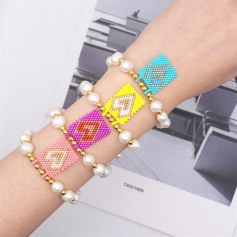 Freshwater Pearl Bracelet With Heart Seed Bead Charm Alloy Metal Beads Adjustable Cord Bohemian Style For Women
