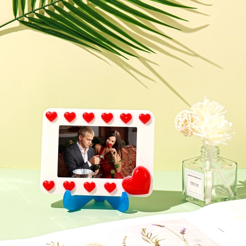 Heart Rectangle Photo Frame Silicone Mold DIY Epoxy Resin Casting Picture Frame Bracket Desktop Decor Handmade