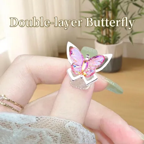 Amuletos Para Uñas Mariposa Aleación Dimensional Iridiscente Aurora Alas DIY Manicura Arte Decoración Accesorios Para Mujeres