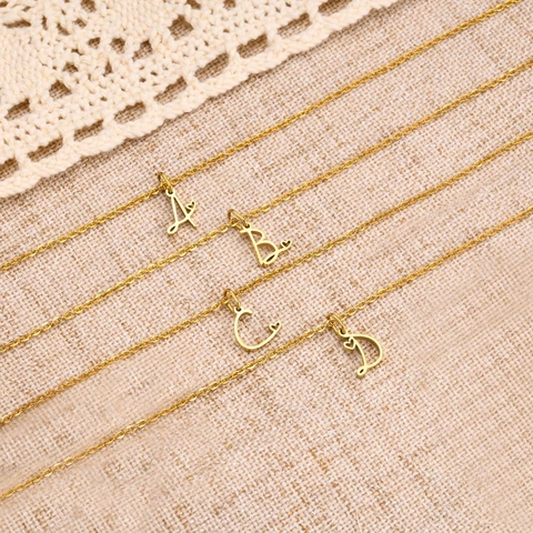 Collana Con Pendente A Lettera Per Donna In Acciaio Inossidabile Placcato Oro Alfabeto Cuore Catena Per Clavicola Gioielli
