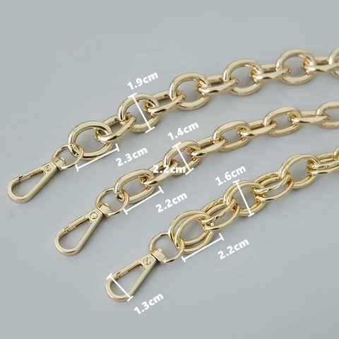 Gold Metal Bag Strap Replacement Chain For Handbags Shoulder Bags Fashion Thick Link With Lobster Clasps Trendy Gear
