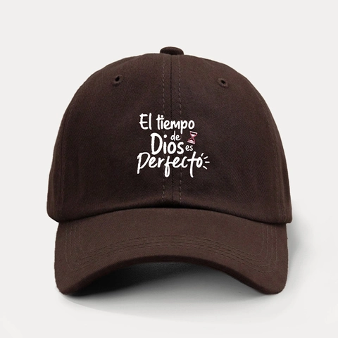 Spanish Quote Baseball Cap El Tiempo De Dios Es Perfecto Hourglass Print Adjustable Polyester Outdoor Sun Protection Hat