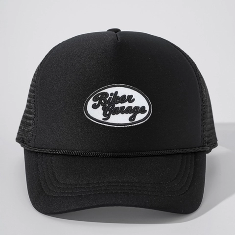 Biker Garage Letter Patch Trucker Hat Mesh Atmungsaktiv Verstellbar Retro Baseballkappe Für Outdoor Sonnenschutz