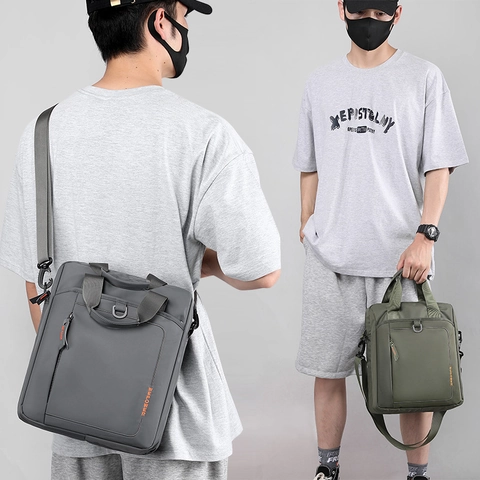 Borsa Da Lavoro In Nylon Impermeabile Per Uomo Con Manico E Tracolla Design Versatile Multitasche Per Ufficio E Viaggi