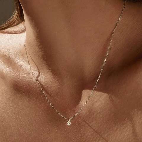 Elegant 925 Sterling Silver Pear Cut Moissanite Pendant Necklace For Women D Color VVS1 Teardrop Necklace With GRA Certificate Fashion Jewelry Gift