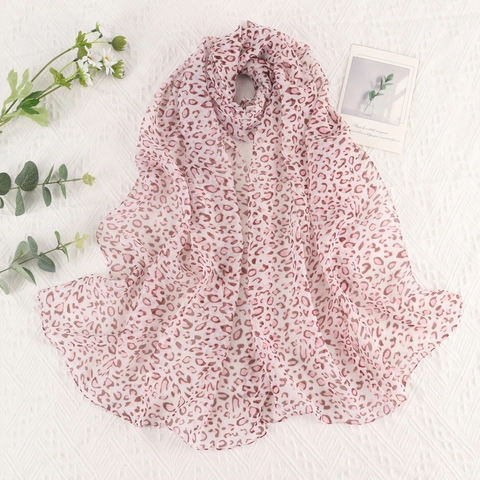 Chiffon Schal Für Damen Leopardenmuster Leicht Atmungsaktiv Lange Stola Sonnenschutz Strandtuch Modisch Pendlerstil