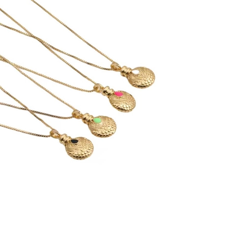 Collar De Cobre Vintage Con Colgante De Calabaza Geométrica Joyería De Esmalte Para Mujer Estilo Retro Simple
