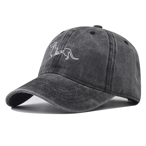 Cappellino Da Baseball In Cotone Lavato Stile Vintage Distressed Con Ricamo Bassotto Love Cappello Da Sole Regolabile Per Uomo Donna