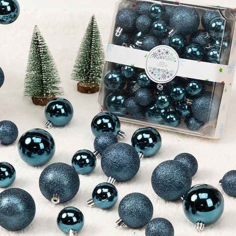 Palle Di Natale Decorazioni Appese Albero Plastica Luccicanti Lucide Opache Multicolore Festa Casa Ornamenti Festivi
