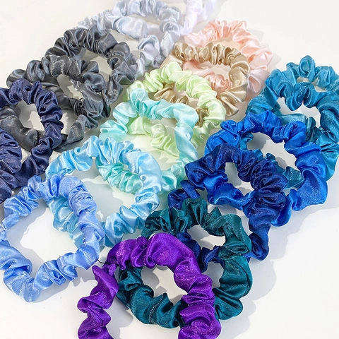 Coleteros De Satén Elásticos Para El Cabello Satén Color Sólido Elegante Sin Marcas Accesorios Para El Pelo Mujeres Niñas