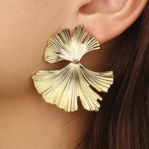 Vintage Stainless Steel Flower Butterfly Stud Earrings For Women Gold Silver Plated Ginkgo Leaf Sunflower Aesthetic Jewelry With Artificial Pearl Tiger Eye Stone