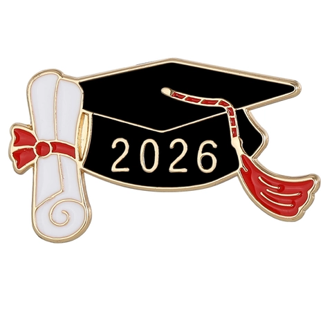 Klasse Von 2026 Abschluss Emaille Brosche Pin Metall Doktorhut Diplom Rolle Abzeichen Für Studenten Zeremonie Gedenk Schmuck Geschenk