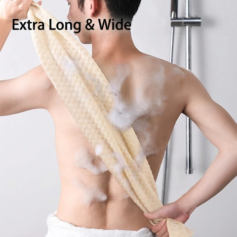 Exfoliating Back Scrubber Long Bath Towel Polyester Stereoscopic Weaving Deep Cleaning Body Washcloth Shower Accessory