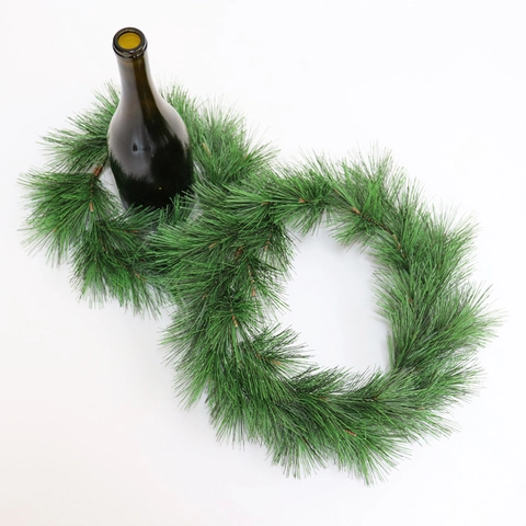 Ghirlanda Di Aghi Di Pino Artificiale PVC Ghirlanda Verde Realistica Natale Casa Scrivania Decorazione Per Feste Arredo