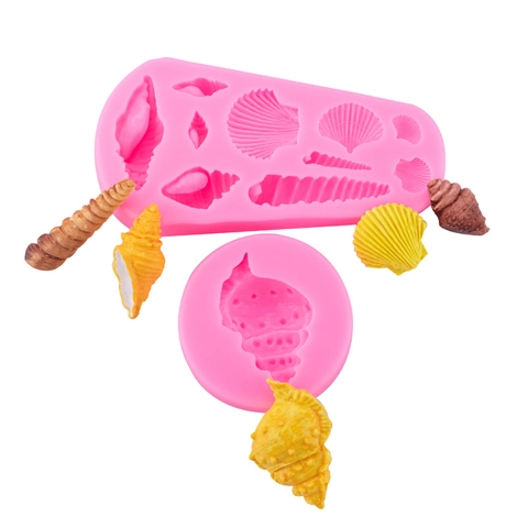 Stampo In Silicone Conchiglia Di Mare Lumaca Simulazione 3D Tema Oceano Fondant Cioccolato Decorazione Torte Fai Da Te Resina Argilla
