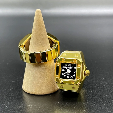 Vintage Finger Ring Watch For Women Men Fashion Metal Elastic Expansion Band Quartz Ring Clock Creative Unisex Jewelry Gift