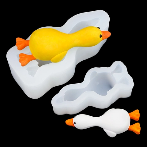 Lying Duck Shape Silicone Mold For Mousse Cake DIY Aromatherapy Plaster Ornament Soap Resin Craft Cute Dessert Decorating