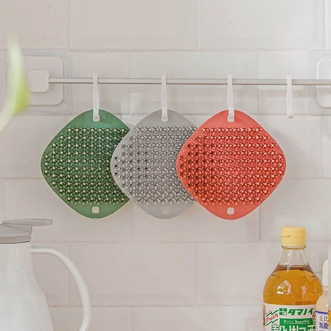 Siliconen Reinigingsborstel Flexibel Voor Fruit Groenten Pot Pan Keukengereedschap Antiaanbaklaag Ophanggat