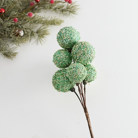 Tiges De Baies De Noël Paillettes Branches De Fruits Artificielles Décoratives Ornements D Arbre De Noël Décoration
