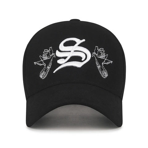 Cotton Baseball Cap Bird Letter Embroidery Adjustable Metal Buckle Sun Protection Outdoor Sports Hat For Men Women