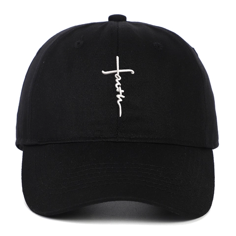 Cotton Baseball Cap With Cross Faith Embroidery Retro Curved Brim Adjustable Sun Protection Outdoor Hat For Men Women