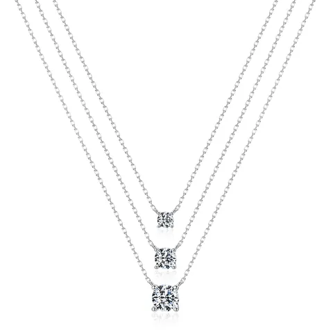Collana In Argento Sterling 925 Con Ciondolo In Zirconia Taglio Rotondo Gioielli Semplici Ed Eleganti Per Donna