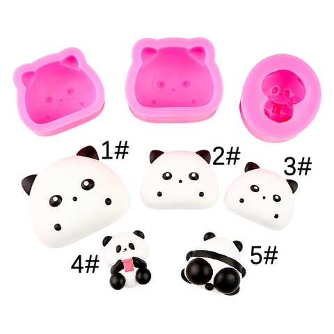Cute Cartoon Panda Silicone Mold For DIY Cake Fondant Chocolate Resin Clay Handmade Craft 3D Animal Shape