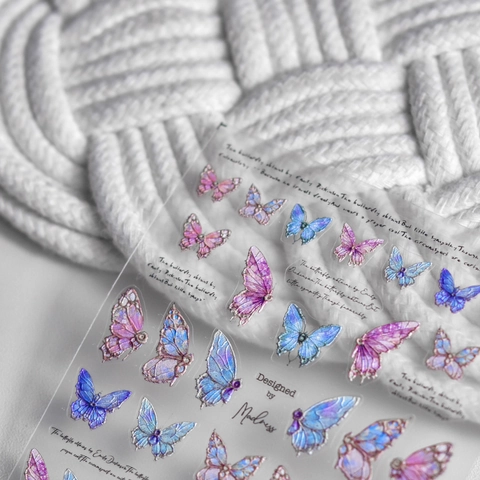 3D Relief Butterfly Nail Art Stickers Embossed Vintage Colorful DIY Manicure Decoration Decals