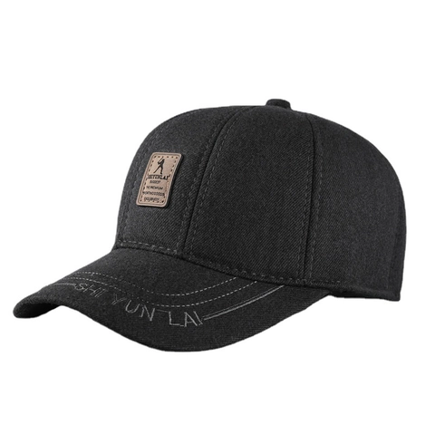 Berretto Da Baseball Invernale Da Uomo In Misto Lana Caldo Cappello Protezione Orecchie Retro Patch In Pelle Regolabile Sport All'aperto