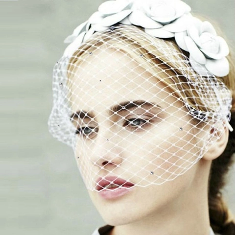 Diadema Vintage Con Velo De Rejilla Flor Malla Diamantes De Imitación Tocado Accesorios Para El Cabello Fiesta Mujer