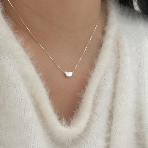 Collana In Argento Sterling 925 Con Pendente A Forma Di Fagiolo Minimalista Gioielli Geometrici Da Donna