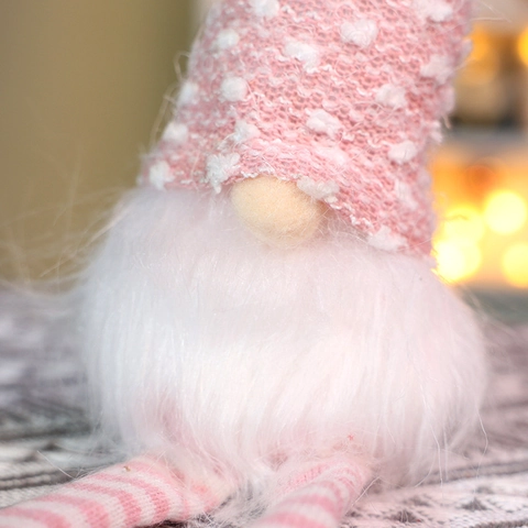 Weihnachtsgnom Plüsch Puppe Gesichtslos Strickmütze Lange Gestreifte Beine Desktop Ornament Heim Party Dekor Skandinavischer Stil