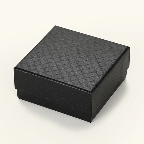 Caja De Joyería Cuadrada Regalo Cartón Patrón Rombos Con Tapas Para Anillos Collares Pendientes Almacenamiento Elegante
