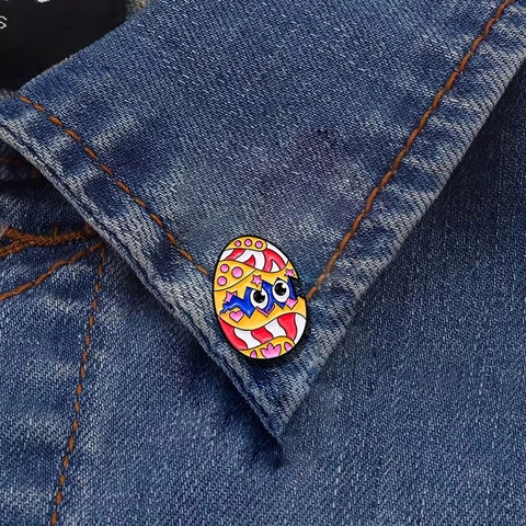 Süße Cartoon Dinosaurier Osterei Emaille Brosche Pin Set Zinklegierung Abzeichen Für Kleidung Rucksack Deko Kinder Geschenk