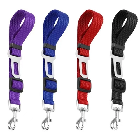 Ceinture De Sécurité Pour Animaux Réglable En Nylon Laisse De Protection Véhicule Pour Chiens Chats Voyage Sangle Durable