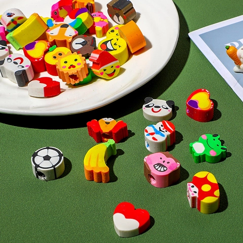 Mini Gomme Per Cancellare Cartoni Animati Gomma TPR Animali Frutta Spazio Numeri Per Bambini Scuola Premi Regalini