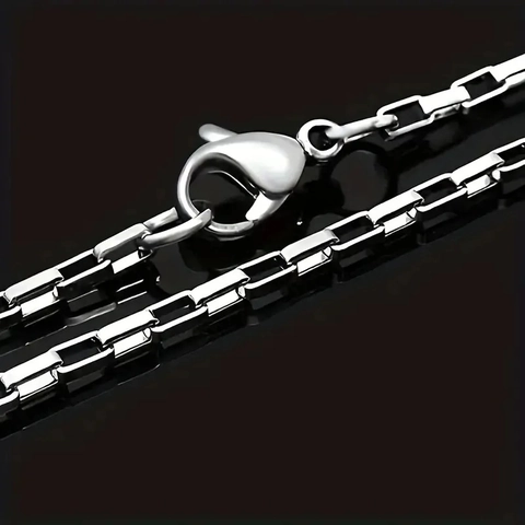 Minimalistische Box Ketting Halsketting Titanium Roestvrij Staal Vierkante Schakels Karabijnsluiting Uniseks Mode Sieraden