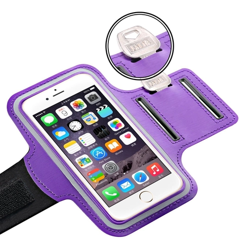 Sports Phone Armband Neoprene Case With Touchscreen Reflective Strip Adjustable Strap For Running Fitness Gym Workout