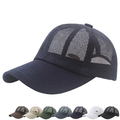 Mesh Baseballkappe Atmungsaktiv Sommer Sonnenschutz Verstellbare Trucker Hat Für Herren Damen Mode Metallplatte