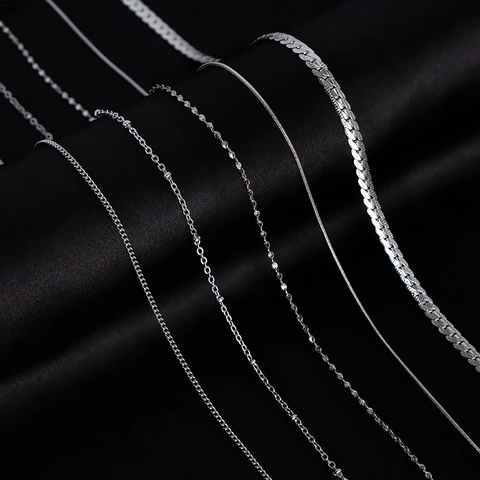 Collana A Catena In Acciaio Inossidabile Placcato Oro 18K Catene Semplici Minimaliste Per Donne Gioielli