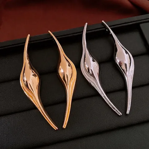 Übertriebene Gebogene Tropfenohrringe Legierung Mit 925 Sterling Silber Ohrstecker Flüssiges Metalldesign Damen