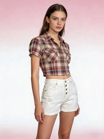 Pantaloncini Di Jeans A Vita Alta Da Donna Bianchi Cotone Strappati Braguetta A Quattro Botoni Casual Estate Moda