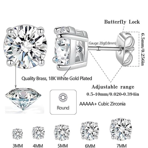 Stainless Steel Round Stud Earrings With Sparkling Rhinestone Inlaid Fashion Jewelry For Women Everyday Versatile Style Earrings