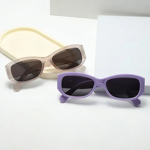 Gafas De Sol Ojo De Gato Para Mujer Vintage Montura Ovalada Estrecha Material PC Protección UV Estilo Callejero Moderno