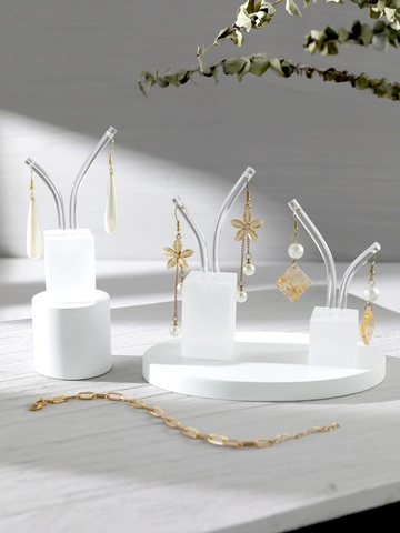 Support Boucles Oreilles Acrylique Transparent Forme T Rack Feu Artifice Vitrine Bijoux Accessoires Photographie Décor