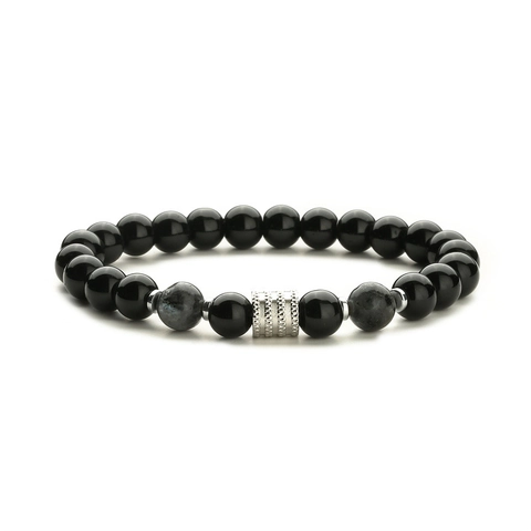 Stainless Steel Natural Stone Beaded Bracelet For Men Women Handmade Elastic Agate Tiger Eye Lava Rock Charm Fashion Jewelry
