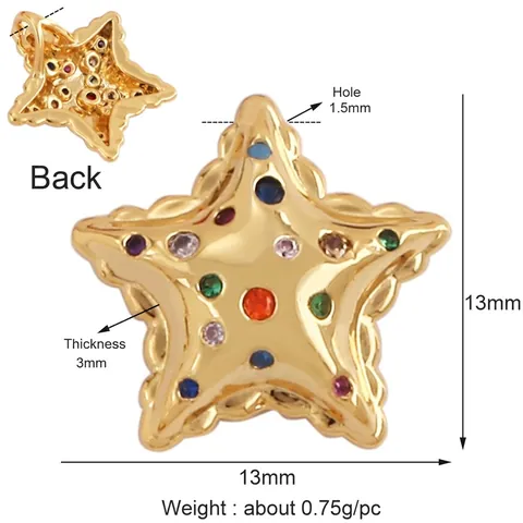 Colgantes Celestiales DIY Dijes Sol Luna Estrella Aleación Chapado En Oro Con Circón Diamantes De Imitación Joyería