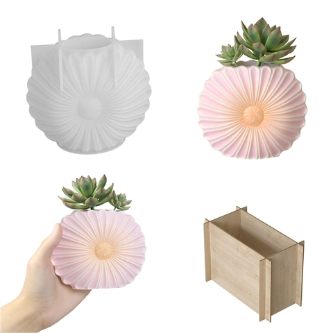 Σιλικόνη Καλούπι για Βάζο Ηλιοτρόπιο DIY Χειροποίητη Γλάστρα Ρητίνη Πηλός Γύψος Εργαλείο Χύτευσης Σετ Διακόσμησης Με Πλαίσιο